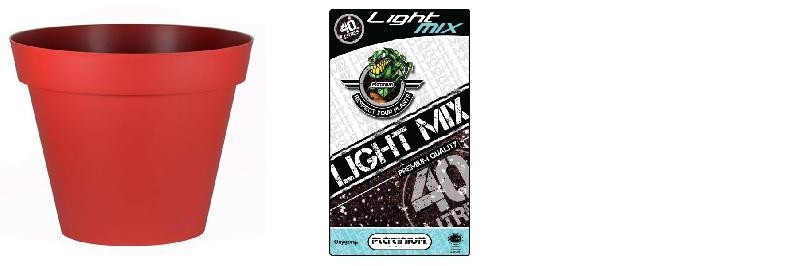  Pack - Topf EDA Toscane Rubin rund 356L + Substrat Platinium LightMIX 40L