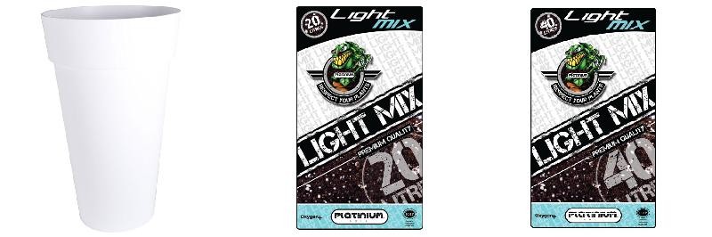 Pack - Pot EDA Toscane Blanc rond XXL 90L + Substrat Platinium LightMIX