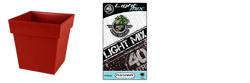 Pak - Pot EDA Toscana Ruby Vierkant 38L + Substraat Platinium LichtMIX 40L