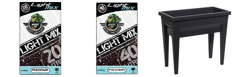 Pack - Espace potager Vegetable City Gris Anthracite - 57L + Substrat Platinium LightMIX