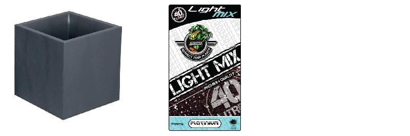 Pack - Jardinière Volcania Anthracite 31L + Substrat Platinium LightMIX