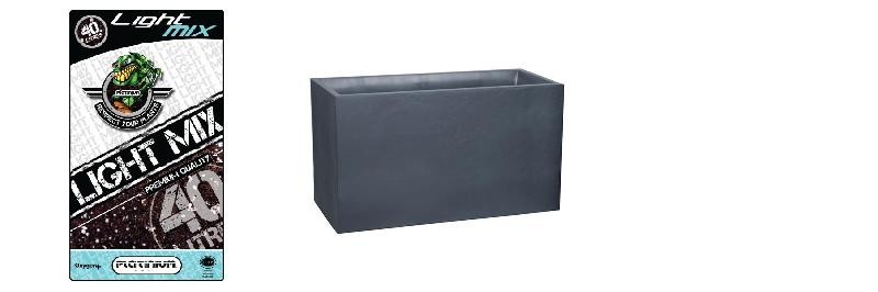 Pack - Muret Volcania Anthracite 116L + Substrat Platinium LightMIX