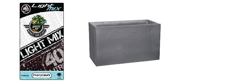  Pack - Low wall Volcania Grey Pebble 116L + Substrate Platinium LightMIX