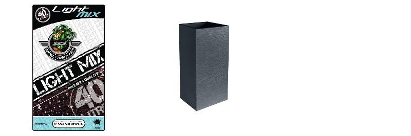Pack - Pot haut Graphit 31L Anthracite + Substrat Platinium LightMIX