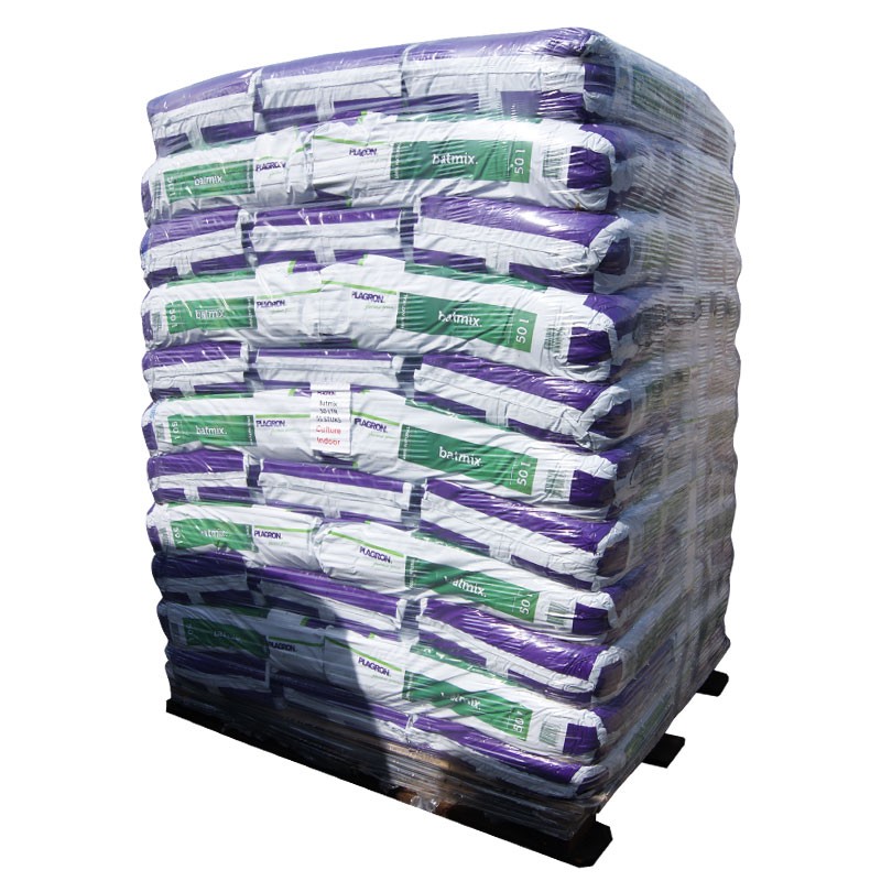 Palette de 55 terreaux Bat Mix sac de 50L Plagron, guano de chauve souris, pour la floraison