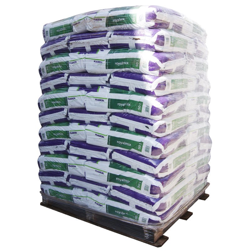 Palette de 55 terreaux Royalmix sac de 50L Plagron, floraison des plantes