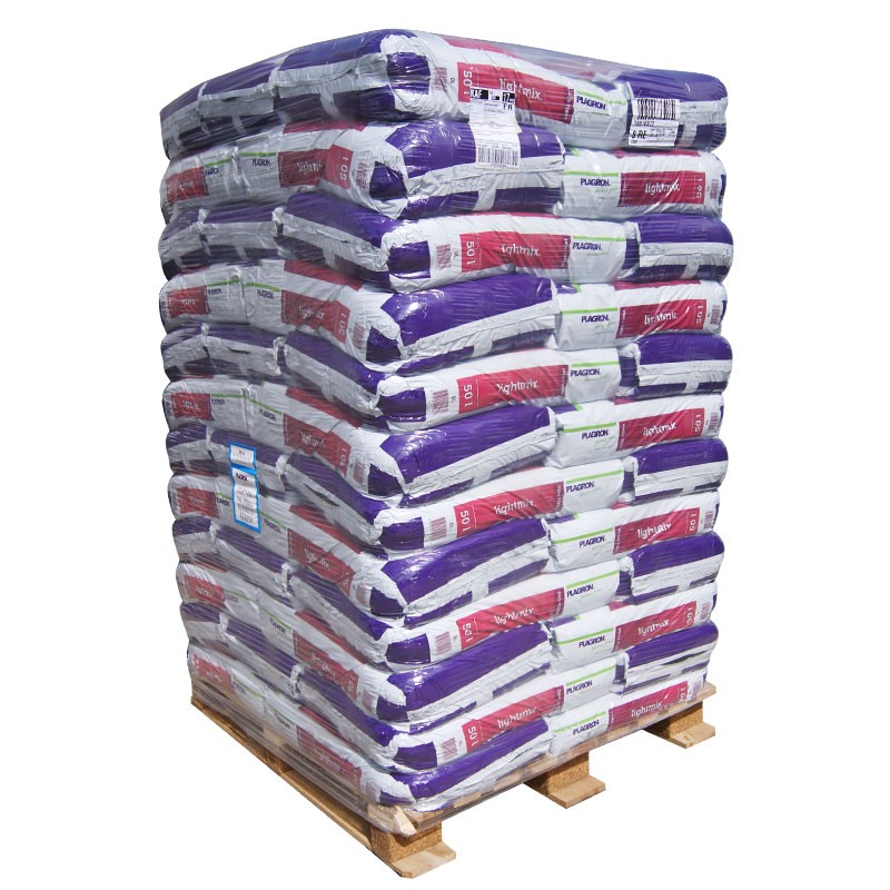 Palette de 60 terreaux Light Mix sac de 50L Plagron, croissance et floraison