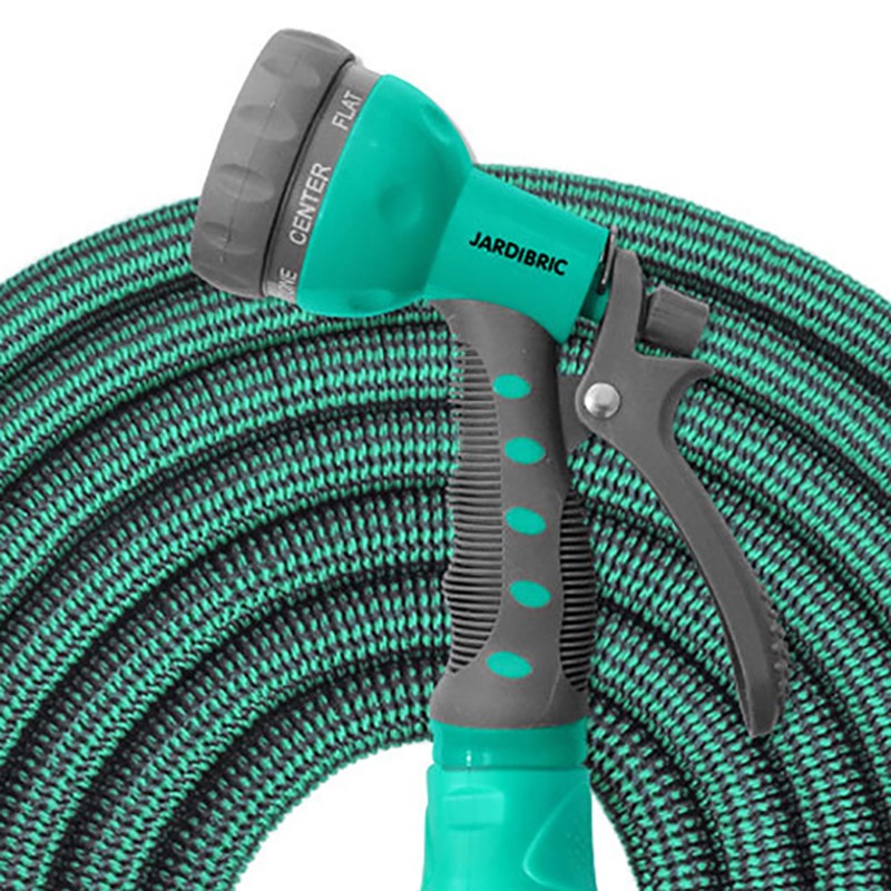 Kit Complet Avec Tuyau Etirable Rétractable Jardiflex30 Turquoise 10M-30M