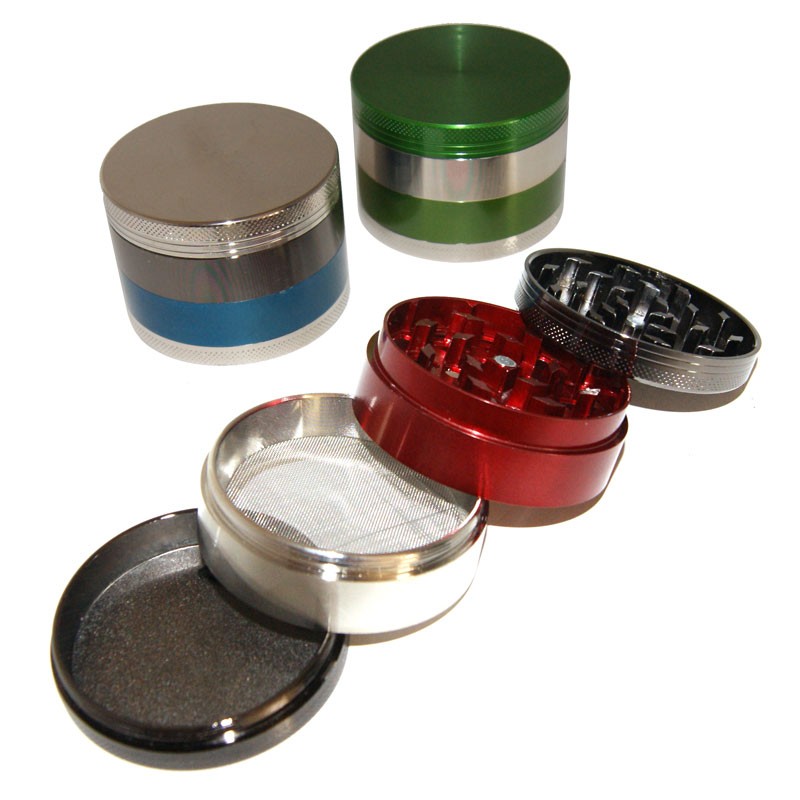Mulino in alluminio bicolore in 4 parti di 63 mm di diametro