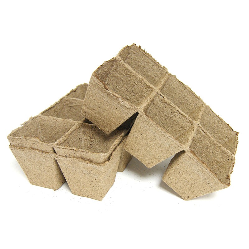  VG Garden - 18 macetas cuadradas de turba - 8x8cm