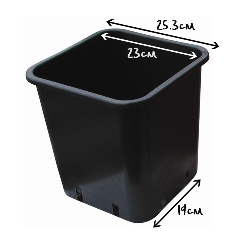 Pot carré noir 11L - Pots culture intérieur