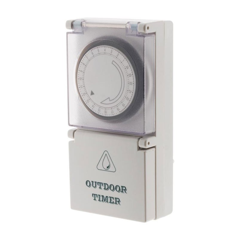 Daily mechanical garden timer white color