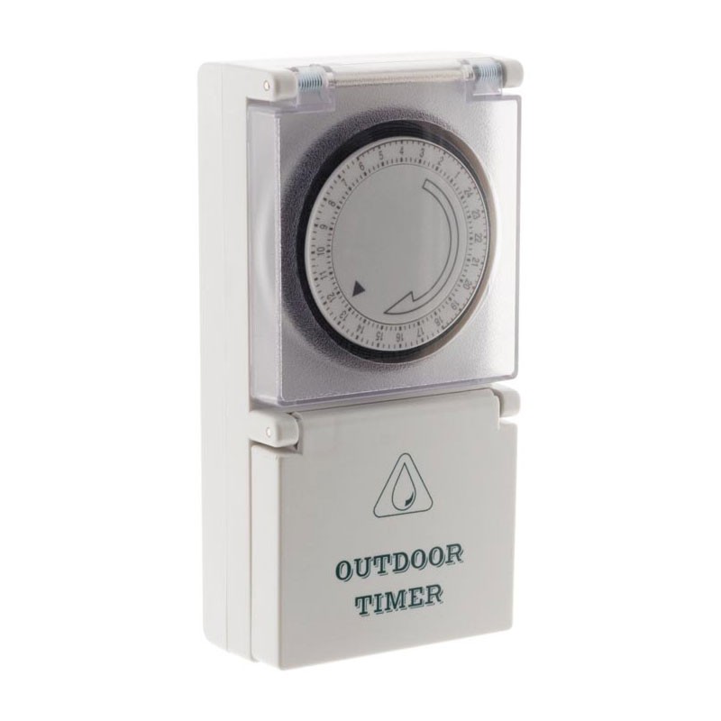 Daily mechanical garden timer white color