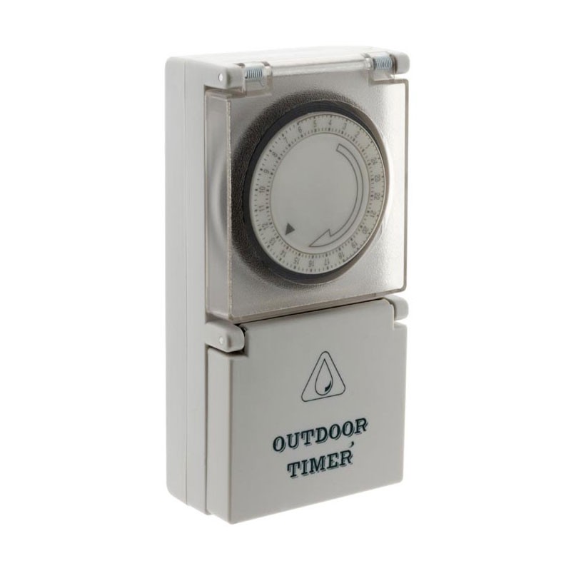 Daily mechanical garden timer, white color