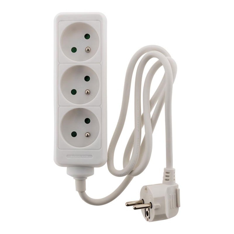 Zenitech - Bloc 3 Prises 16A Blanc