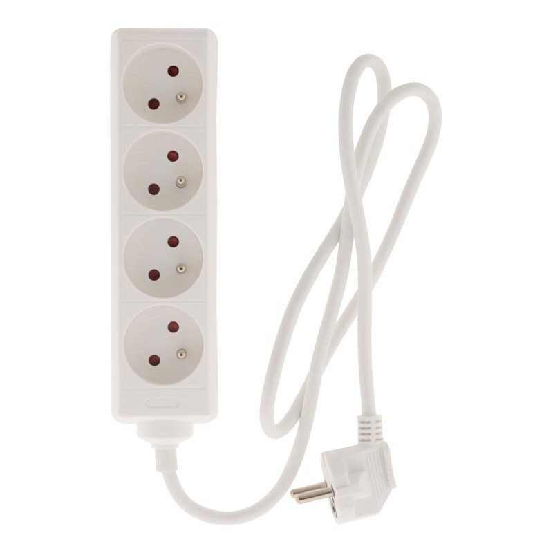 Zenitech - Bloc 4 Prises 16A Blanc