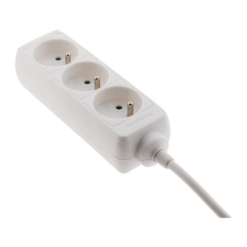 Block 3 outlets 16A White + SECU