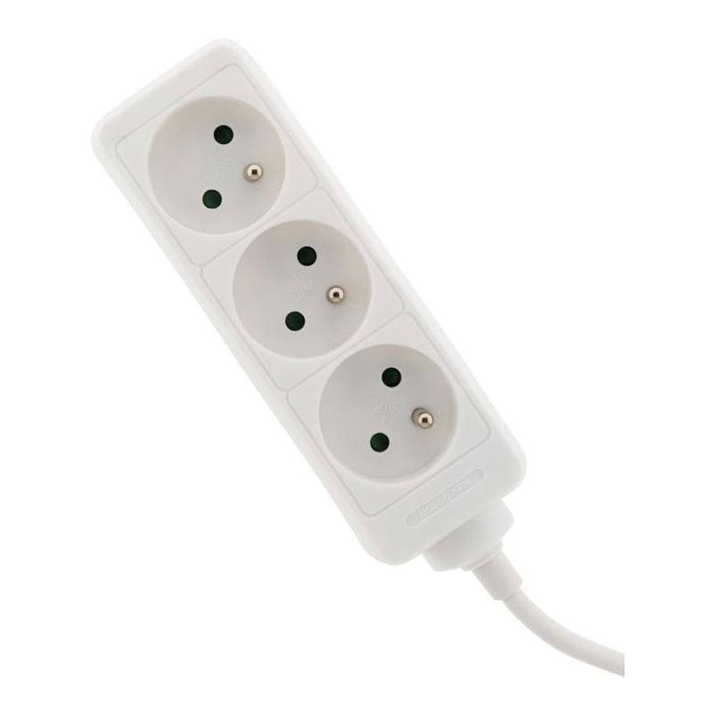 Block 3 outlets 16A White + SECU
