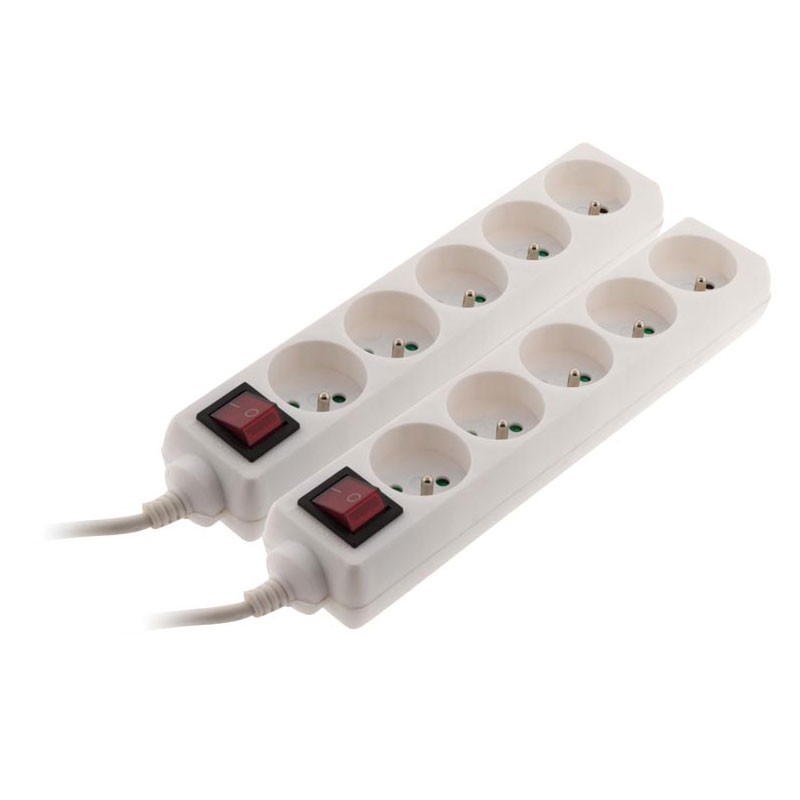 Zenitech - Set of 2 blocks of 5 outlets 16A switch White