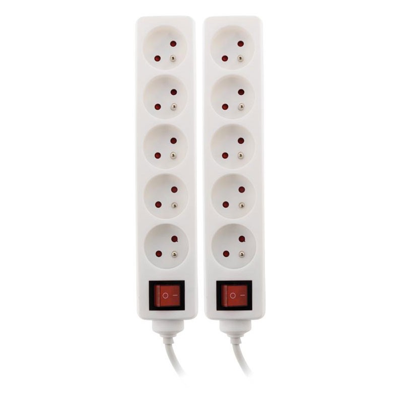 Set of 2 blocks 5x16A White switch