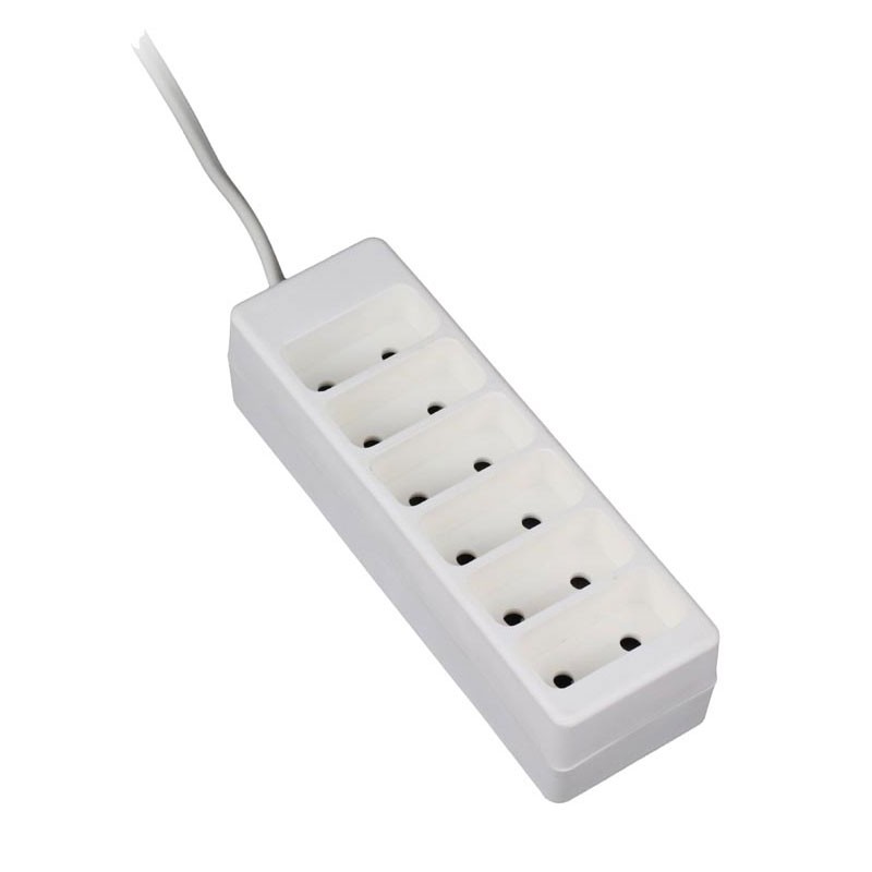 Zenitech - Bloc multiprise 6 Prises 6A Blanc