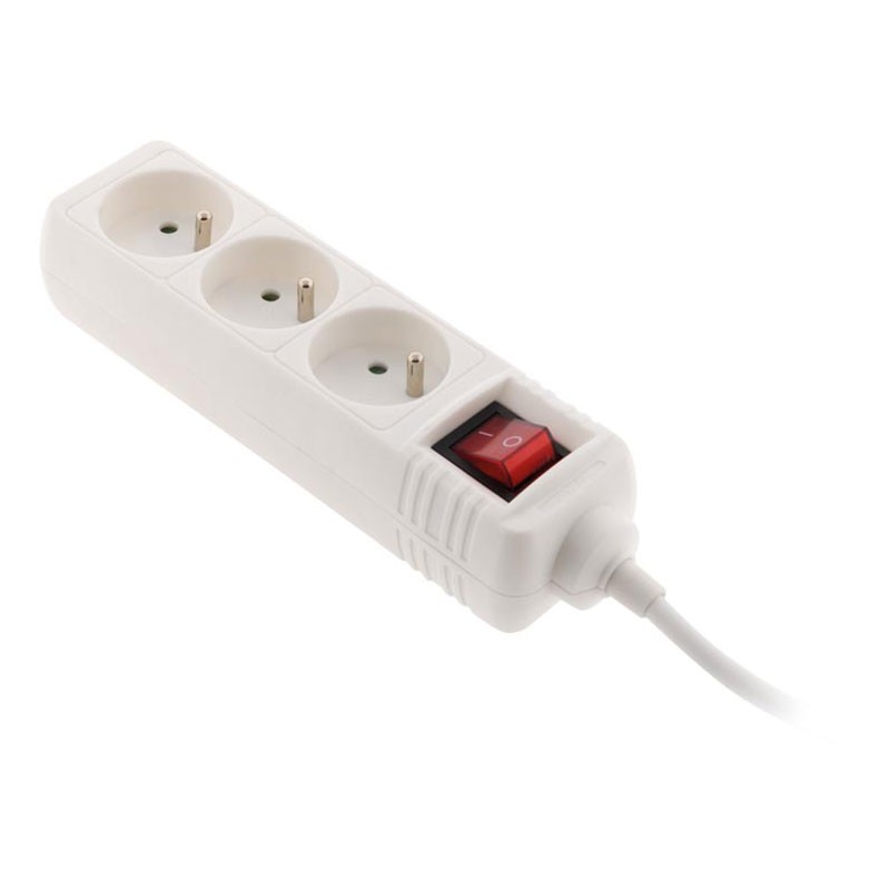 Bloc 3 Prises 16A interrupteur Blanc