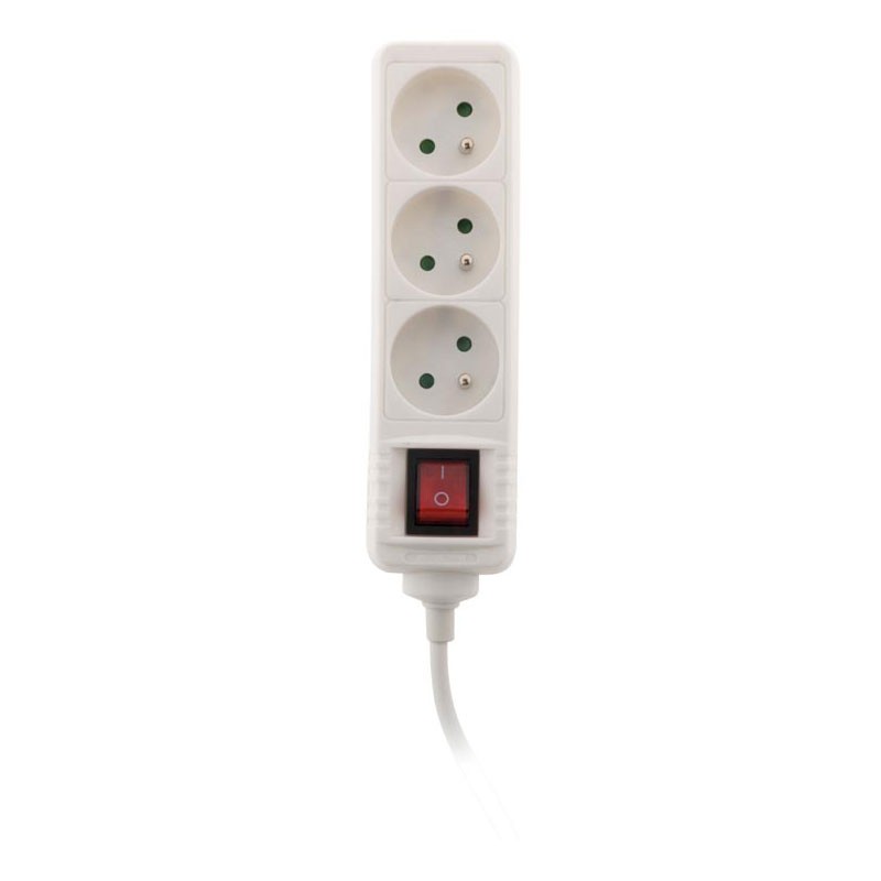 Bloc 3 Prises 16A interrupteur Blanc