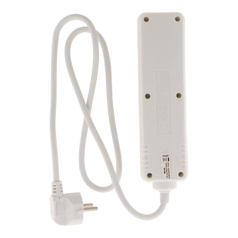Bloc 3 Prises 16A interrupteur Blanc