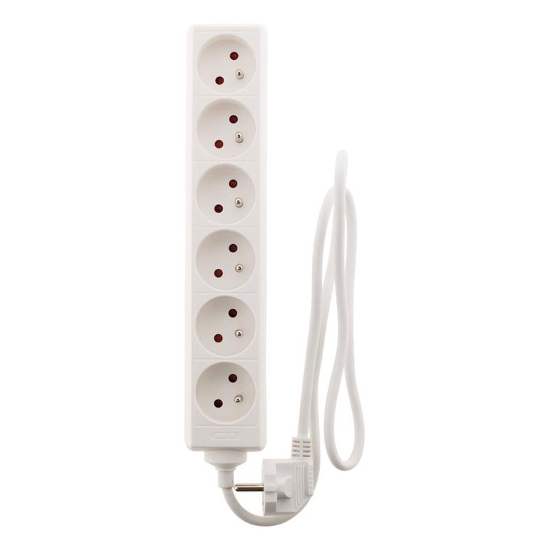 Zenitech - Bloc 6 Prises 16A Blanc