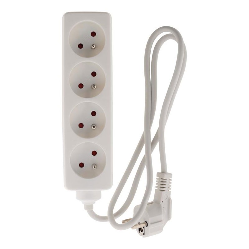 Zenitech - Bloc 4 Prises 16A Blanc