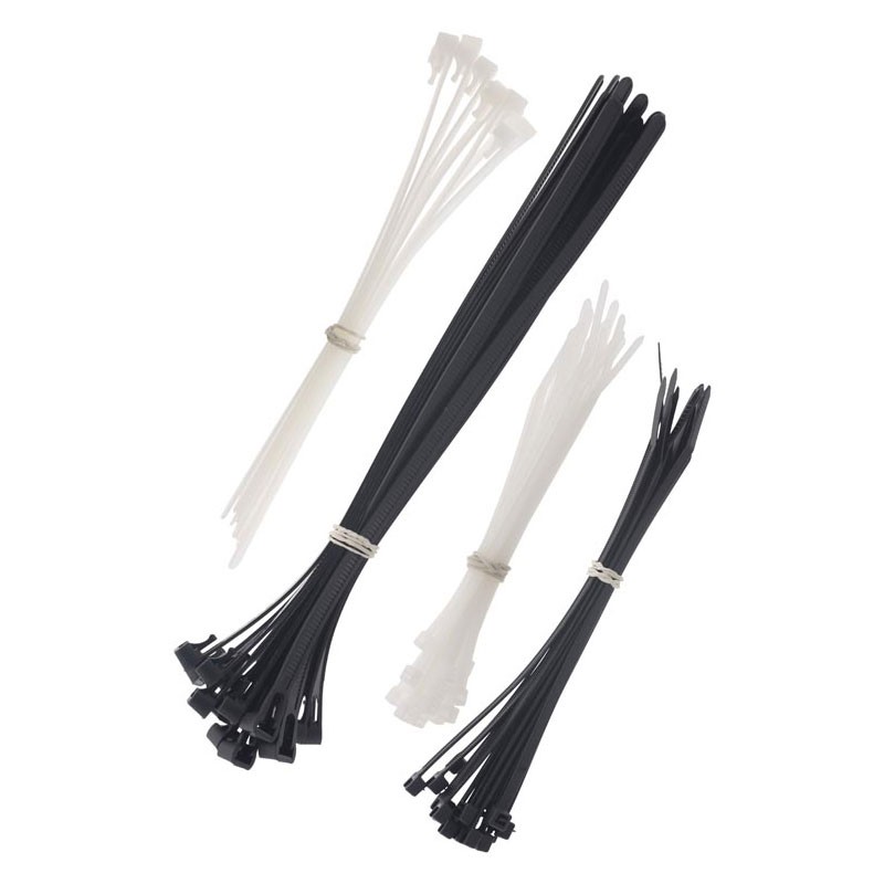 Zenitech - Lot de 70 colliers réutilisables - Noir et blanc