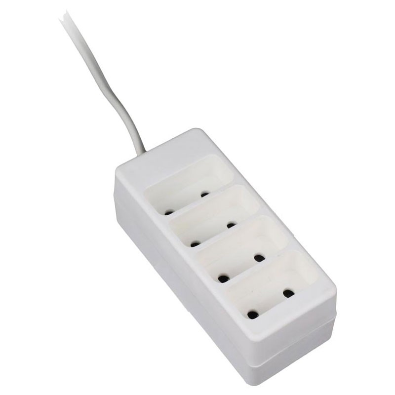 Zenitech - 4 Prises 6A 2 Pôles Blanc + sécurité zennitech