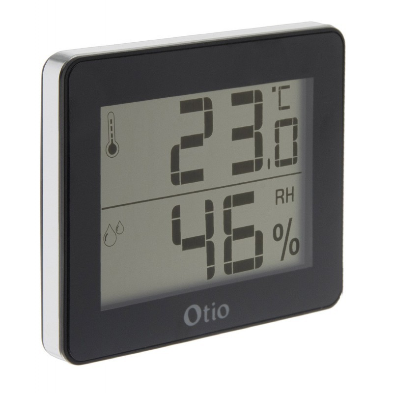 Otio - Indoor Thermometer / Hygrometer with LCD display Black