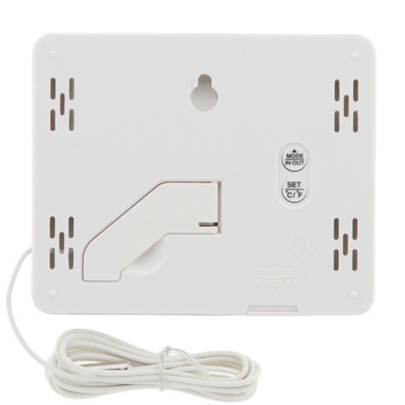 TERMÓMETRO INT/EXT LCD 82x99MM SONDA CON CABLE BLANCO otio