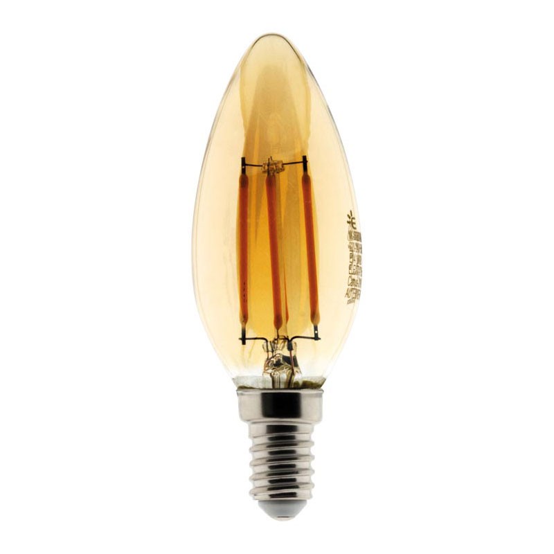Elexity - Ampoule led filament ambrée flamme 4W E14 345 lumens