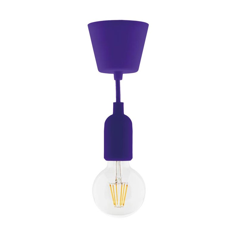 Elixity - kit de suspension déco violet + globe 6w filament led