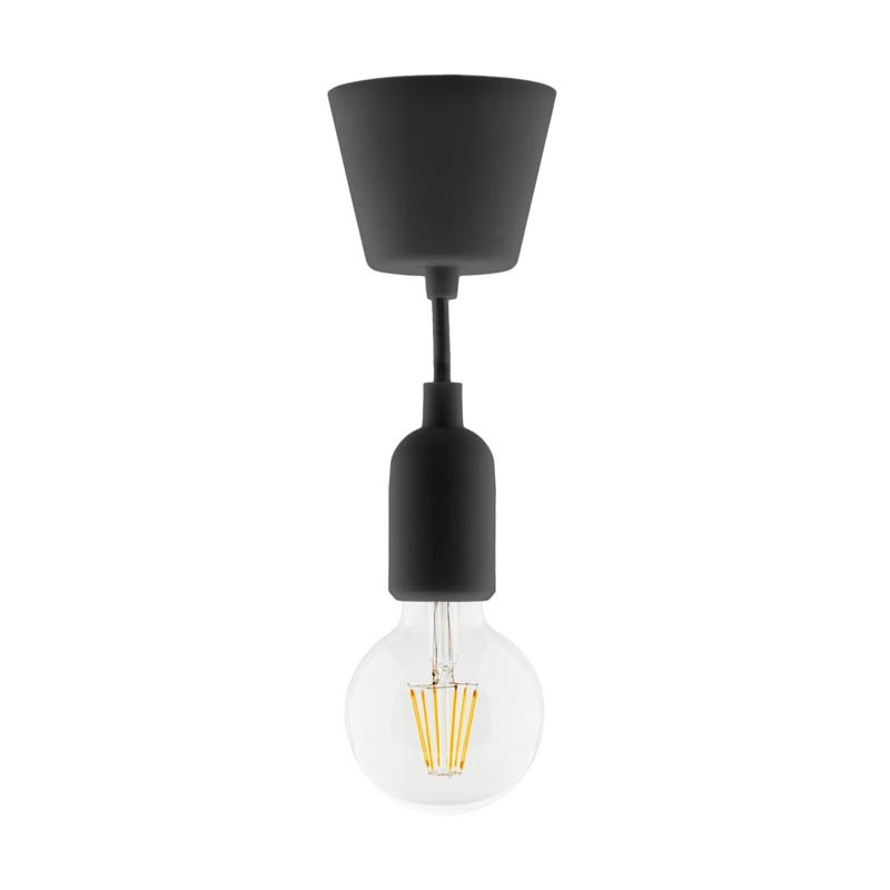 Elixity - kit de suspension déco noir + globe 6w filament led