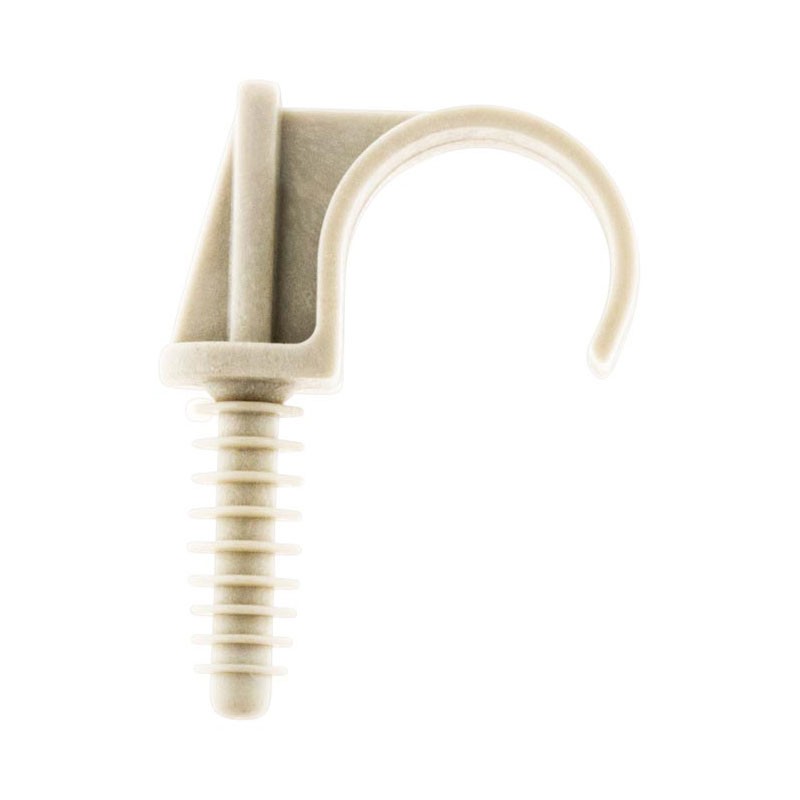 10 Attache Clips Cheville Tube D25Mm Gris