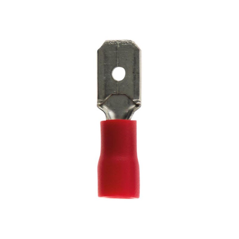 10 lengüetas macho rojas 6. 3Mm