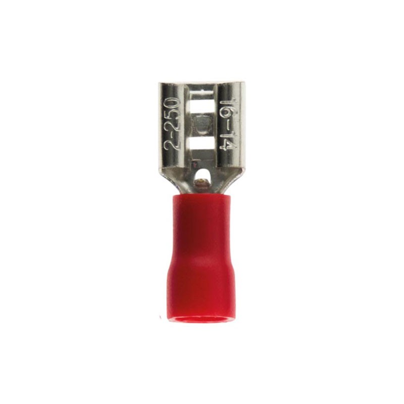 10 clips femelles rouges 6.3mm