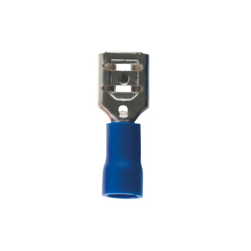 10 Clips Femelles Bleus 6.3Mm