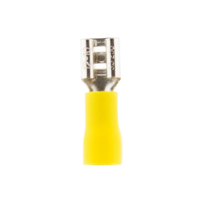 10 clips femelles jaunes 6.3mm