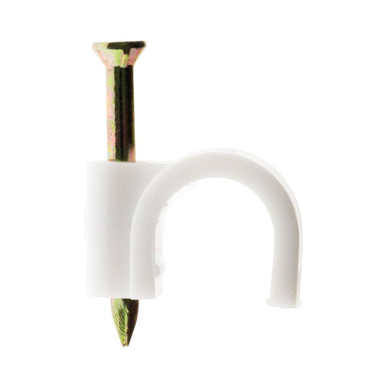 20 attaches plastiques 7mm blanc TV Zenitech