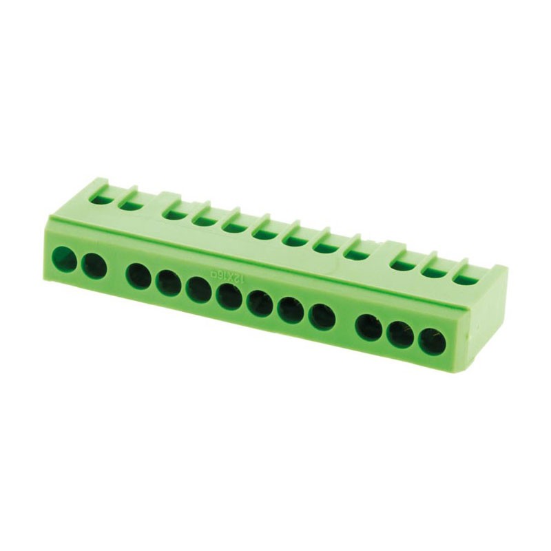 Morsettiera di terra verde 12 moduli Zenitech