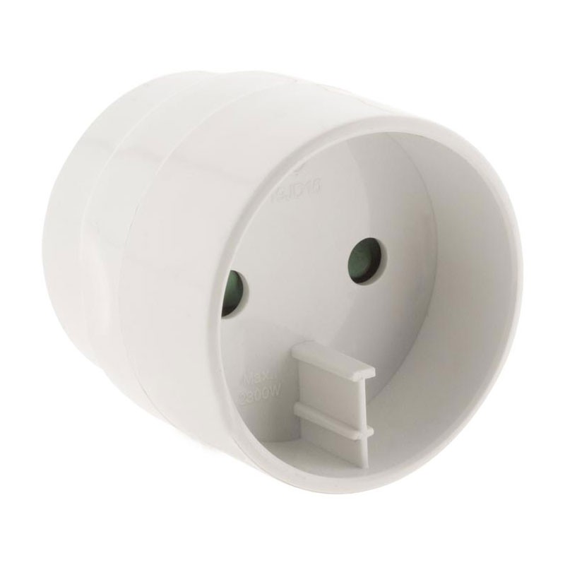 Adapter Mannelijk Asia / Vrouwelijk Frankrijk Wit