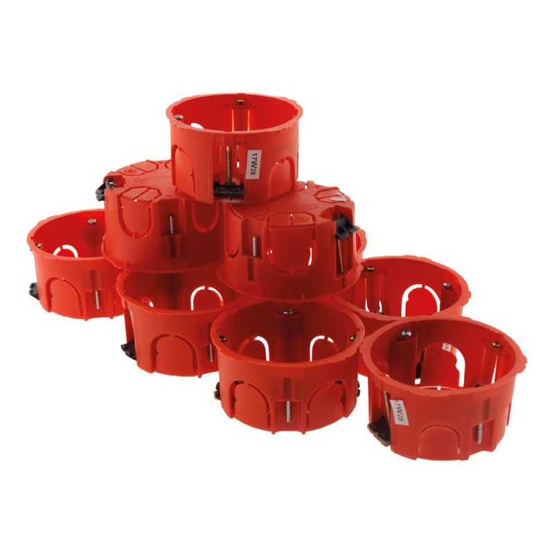 120389 LOT DE 10 BOITES RONDES D.65 P.40MM A PLACO VIS+GRIFFES