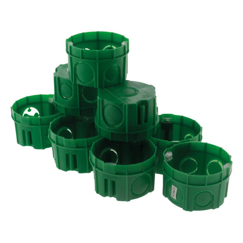 120391 SET OF 10 ROUND MASONRY BOXES D65 P40 TO SEAL SCREW+