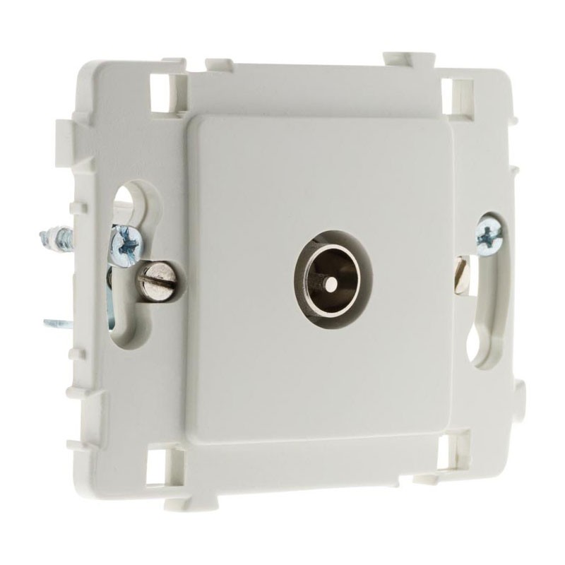 TV wall socket d.9.52mm Clarys bare white