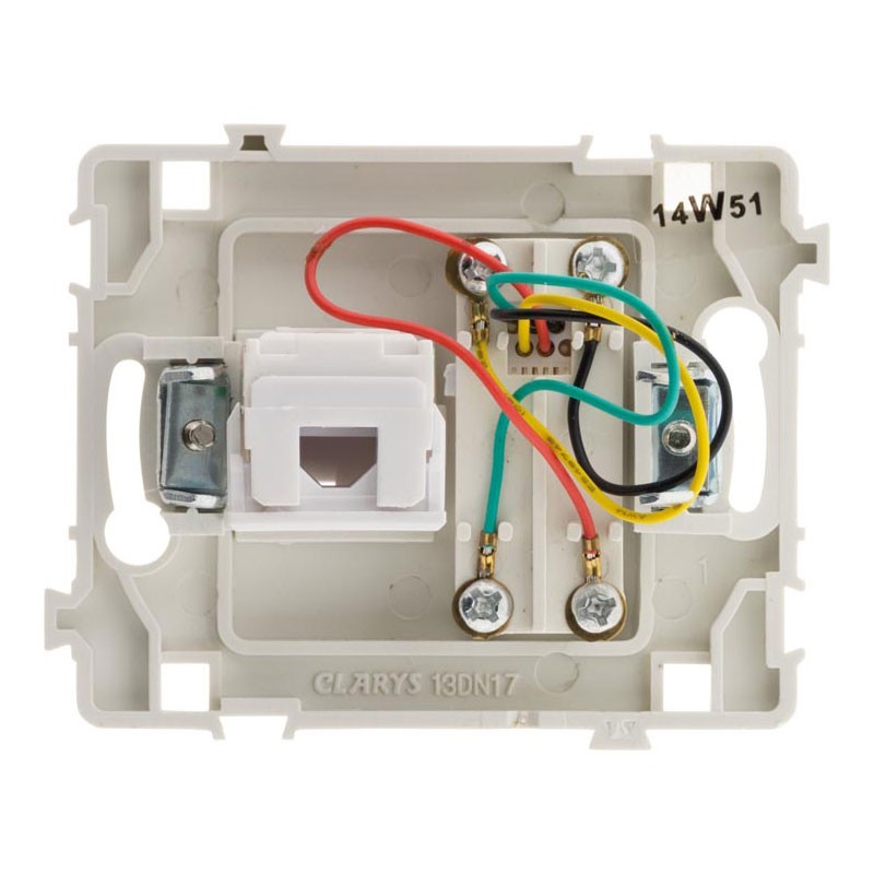 133028 RJ11+RJ45 SOCKET CLARYS NAKED WHITE