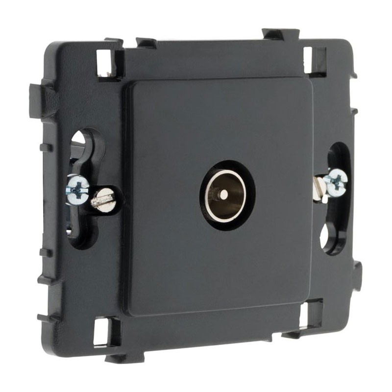 Prise mural TV D:9.52mm Clarys nu noir